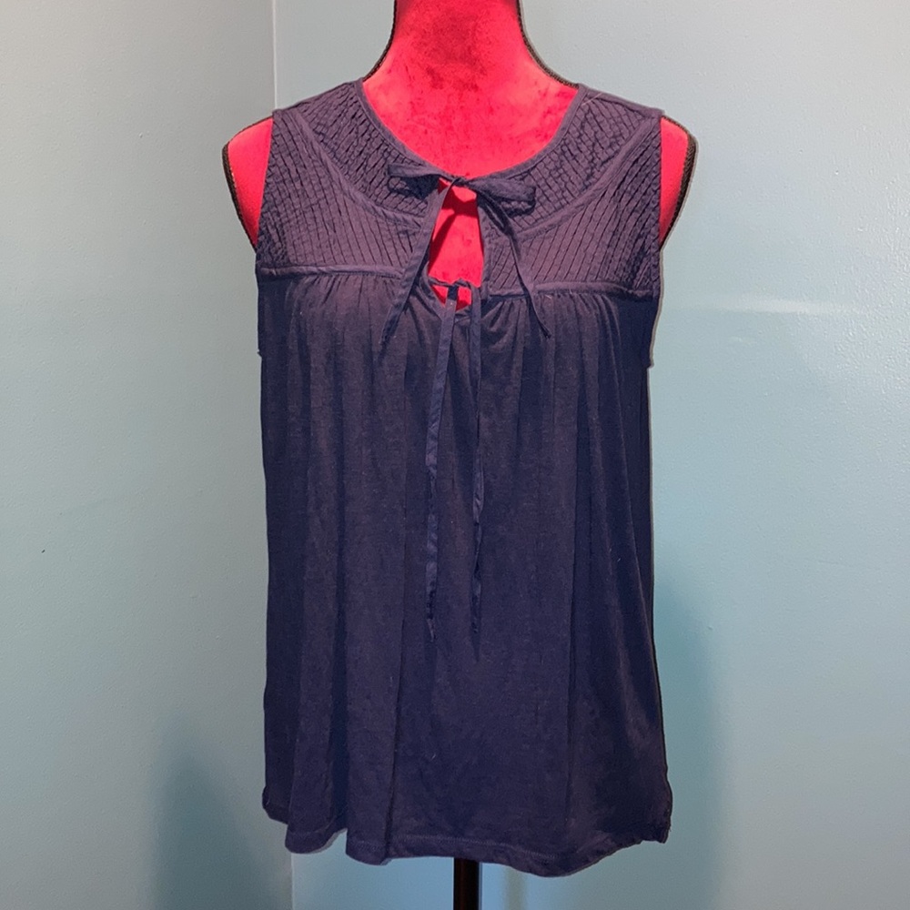 Loft Navy Cotton Top Size Small